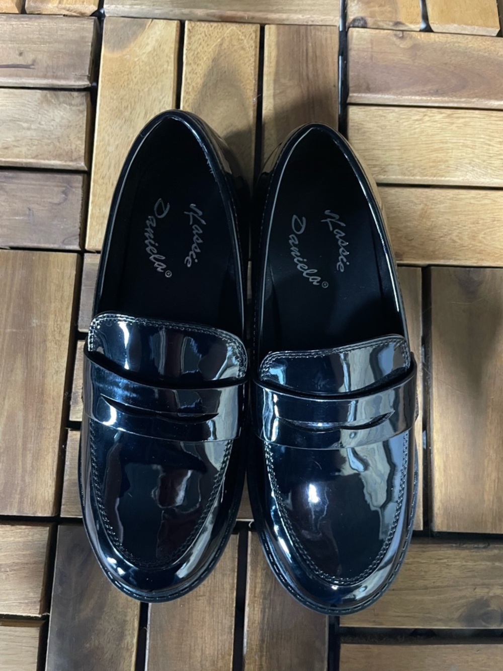 Kids' Black Patent Dress Loafers